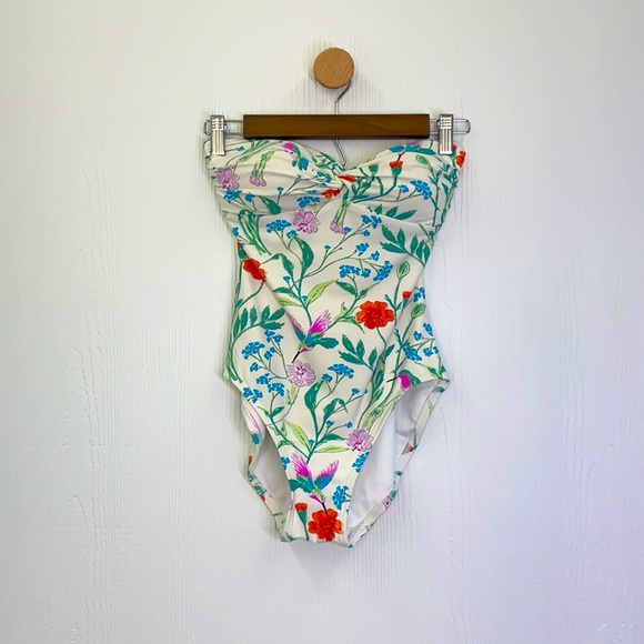 kate spade Other - Kate Spade - Dive Right In One Piece Ivory With Flowers Swimsuit Size XS